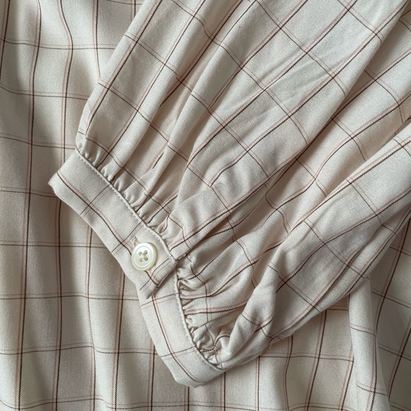 ✨NWT✨ Madewell Balloon Sleeve Button-down Peasant Top in Windowpane - Picture 8 of 11